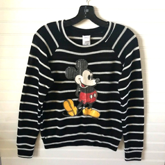 Other - Disney Mickey Mouse Sweater Black & White Stripes